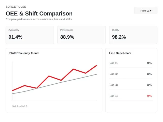 Surge Pulse OEE and shift comparison